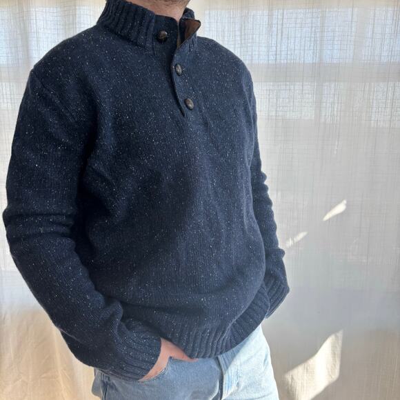 Untuckit Vangone Wool Blend Sweater Mens XL 1/4 Button Lambs Wool Blend - Picture 2 of 10